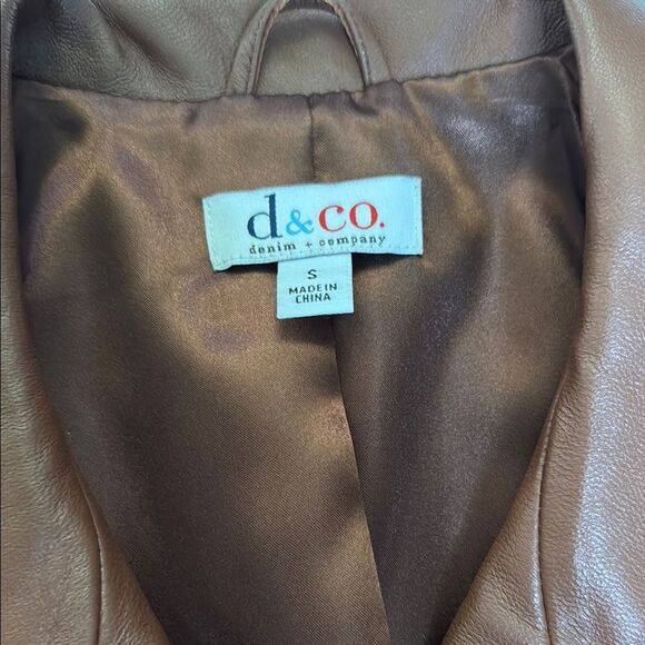 D & Co Brown Soft Leather Jacket size S - Picture 2 of 6